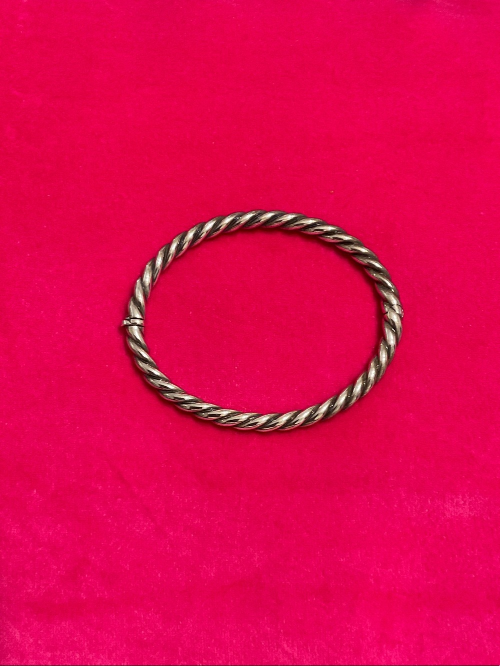 Twisted Rope Metal Bangle Bracelet - Gold Tone